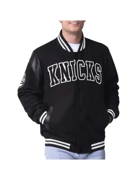 NY Knicks Clutch Hitter Black Varsity Jacket NY Knicks Clutch Hitter Black Varsity Jacket