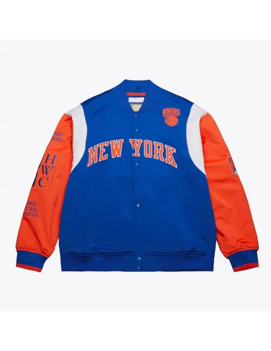 NY Knicks Team Origins Royal Satin Jacket