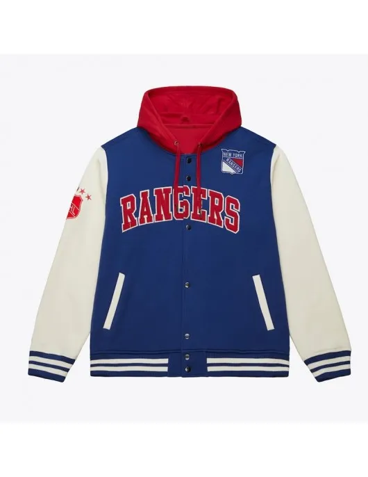 NY Rangers Rinkside Varsity Fleece Jacket NY Rangers Rinkside Varsity Fleece Jacket