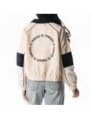 NY Yankees Cream Full-Zip Track Jacket