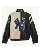 NY Yankees Retro Full Zip Leather Jacket
