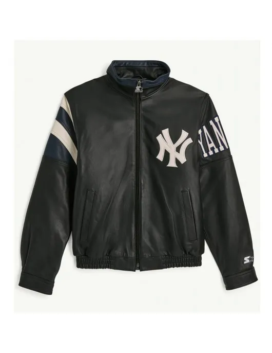 NY Yankees Retro Full Zip Leather Jacket
