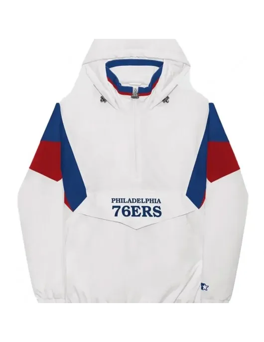Philadelphia 76ers Breakaway White Jacket Philadelphia 76ers Breakaway White Jacket