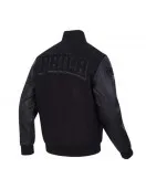 Philadelphia 76ers Triple Black Varsity Jacket Wool and Leather