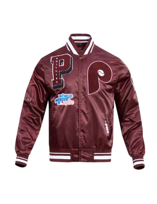 Philadelphia Phillies Retro Mashup Classic Rib Satin Jacket