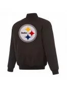 Pittsburgh Steelers Black/Gray Full-Zip Reversible Flight Jacket