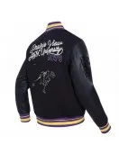 Prairie View A&M Black Varsity Wool/Leather Jacket
