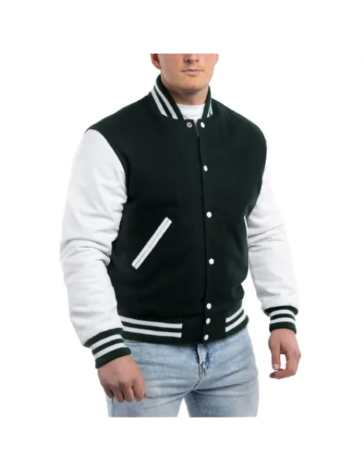 Purple Wool Body & Bright Gold Leather Sleeves Letterman Jacket