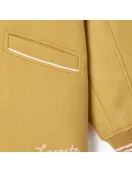 Retro Lefleur Yellow Varsity Jacket with Snap Closure