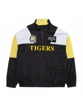 Richmond Tigers Throwback Pullover Jacket - Black Windbreaker Style