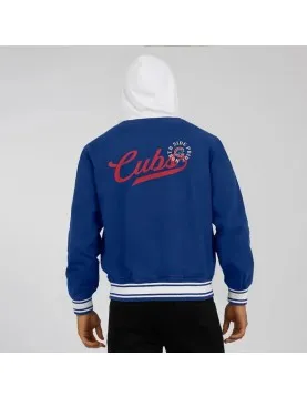 Royal Chicago Cubs Cotton Hooded Jacket