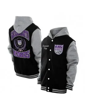 Sacramento Kings Throwback Prep Black Hoodie Jacket