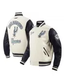 San Antonio Spurs 2024/25 City Edition Chenille Cream Varsity Jacket