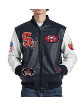 San Francisco 49ers Best Of Men's Leather Varsity Jacket