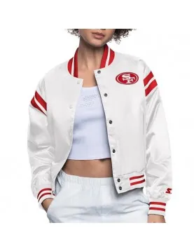 San Francisco 49ers Full Count White Satin Jacket