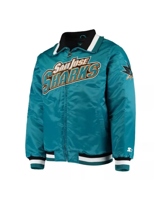 San Jose Sharks The Captain II Varsity Satin Jacket