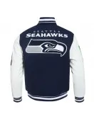 Seattle Seahawks Mashup Rib Varsity Wool/Leather Jacket Seattle Seahawks Mashup Rib Varsity Wool/Leather Jacket