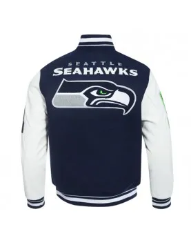 Seattle Seahawks Mashup Rib Varsity Wool/Leather Jacket