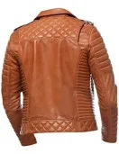 Men Quilted Slim Fit Motorcycle Biker Jacket