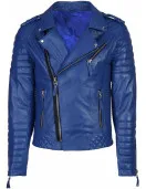 Men Quilted Slim Fit Motorcycle Biker Jacket