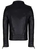 Men Quilted Slim Fit Motorcycle Biker Jacket