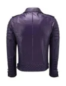 Men Quilted Slim Fit Motorcycle Biker Jacket