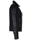Men Quilted Slim Fit Motorcycle Biker Jacket