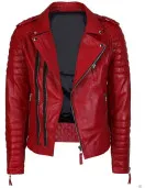 Men Quilted Slim Fit Motorcycle Biker Jacket