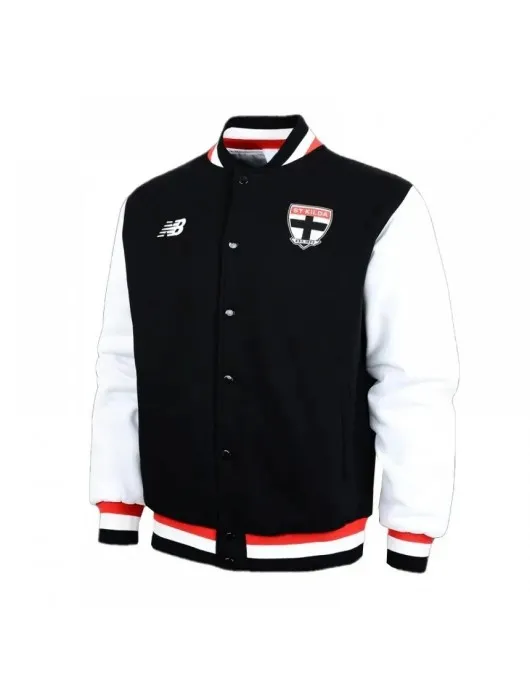 St Kilda Saints Varsity Jacket – Black & White Lifestyle City