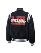 Super Bowl LIX Full-Snap Varsity Black Bomber Jacket