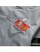 Super Bowl LIX Gray Varsity Satin Jacket Super Bowl LIX Gray Varsity Satin Jacket