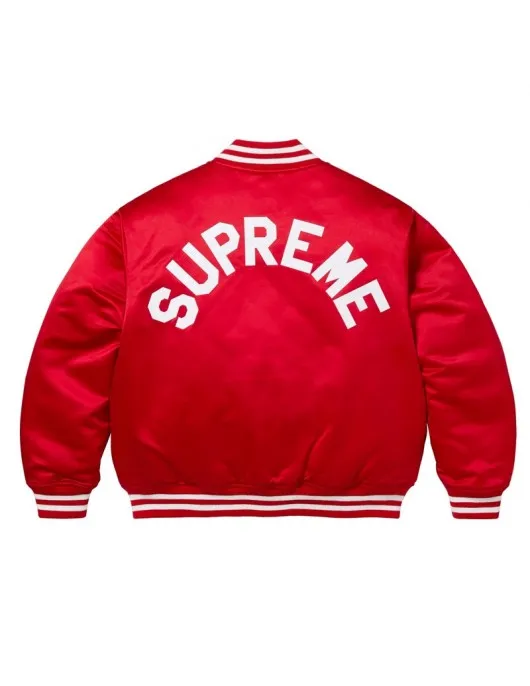 Supreme Full-Snap Varsity Satin Jacket