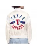 Texas Rangers Printed Logo Varsity Satin Jacket