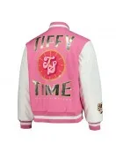 Tiffany Stratton Pink and White Varsity Jacket