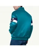 Triple Option Charlotte Hornets Teal Varsity Satin Jacket