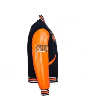 Virginia State University Black and Orange Varsity Jacket - Unisex Wool &amp; Leather
