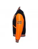 Virginia State University Black and Orange Varsity Jacket - Unisex Wool & Leather