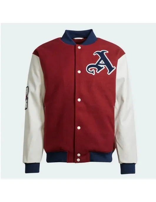 VRCT Arsenal Burgundy White Varsity Wool Leather Jacket VRCT Arsenal Burgundy White Varsity Wool Leather Jacket