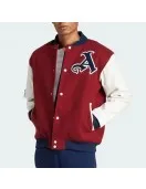 VRCT Arsenal Burgundy White Varsity Wool Leather Jacket VRCT Arsenal Burgundy White Varsity Wool Leather Jacket