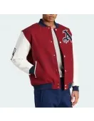 VRCT Arsenal Burgundy White Varsity Wool Leather Jacket VRCT Arsenal Burgundy White Varsity Wool Leather Jacket