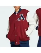 VRCT Arsenal Burgundy White Varsity Wool Leather Jacket VRCT Arsenal Burgundy White Varsity Wool Leather Jacket