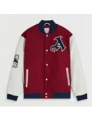 VRCT Arsenal Burgundy White Varsity Wool Leather Jacket VRCT Arsenal Burgundy White Varsity Wool Leather Jacket