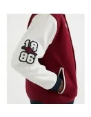 VRCT Arsenal Burgundy White Varsity Wool Leather Jacket VRCT Arsenal Burgundy White Varsity Wool Leather Jacket