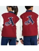 VRCT Arsenal Burgundy White Varsity Wool Leather Jacket VRCT Arsenal Burgundy White Varsity Wool Leather Jacket