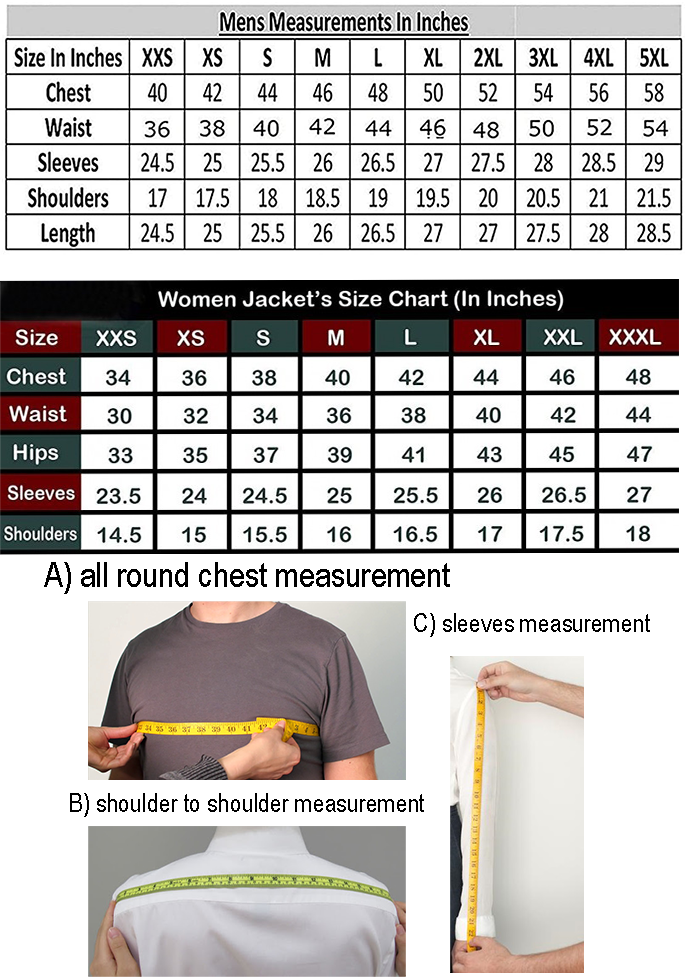 TheJacketNation Leather Jacket Size Guide